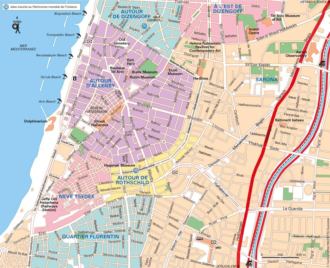 kort af Tel Aviv bílastæði