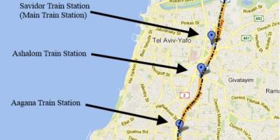 Kort af sherut kort Tel Aviv