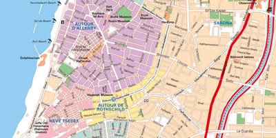 Kort af Tel Aviv bílastæði