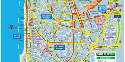 Kort af Tel Aviv hjólinu