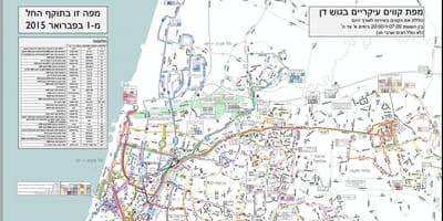 Tel Aviv strætó leiðir kort